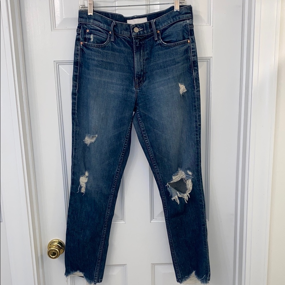 MOTHER distressed Blue Jeans
